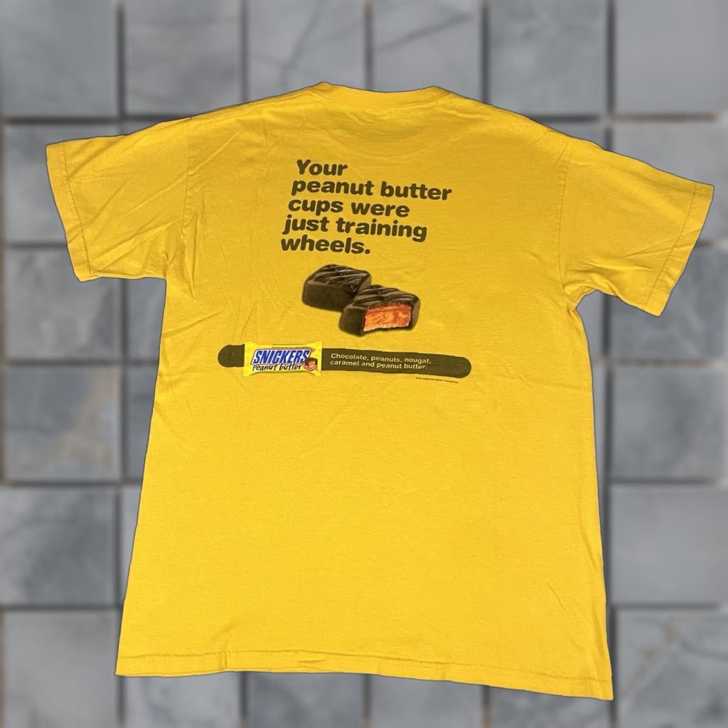 Vintage VINTAGE Snickers T Shirt Adult M Yellow Peanut Butter y2k Snack Candy Tee M Mens Size US M / EU 48-50 / 2 - 1 Thumbnail