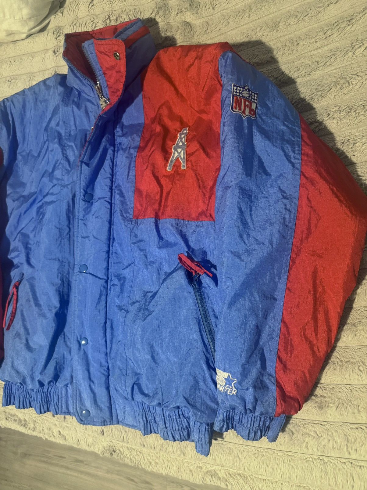 NFL houston oilers 90s vintage rare texas puffer jacket coat 80s Size US L / EU 52-54 / 3 - 6 Thumbnail