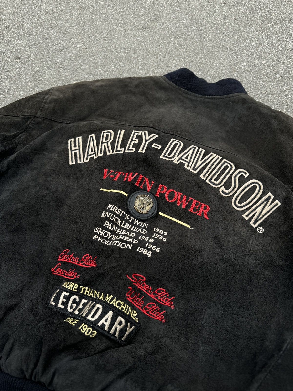 Harley Davidson × Vintage Rare🔥 90S Harley Davidson Vintage Leather Cropped Bomber Size US L / EU 52-54 / 3 - 4 Thumbnail