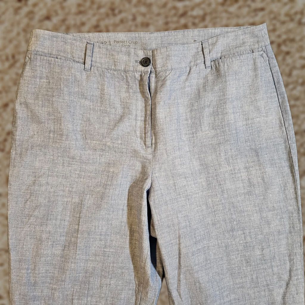 Talbots Talbots Pants Womens 12 Blue Chino Mid Rise Buttons Tapered Cropped Casual Basic Size 34" / US 12 / IT 48 - 1 Thumbnail