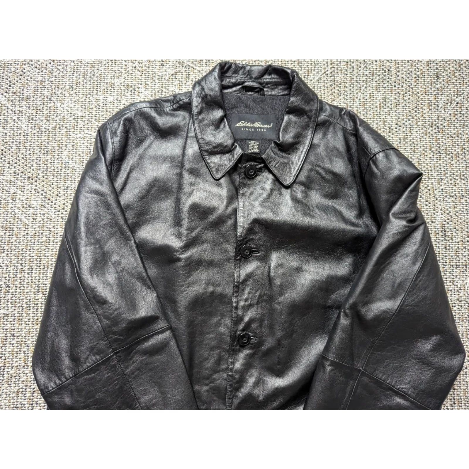 Eddie Bauer VINTAGE Eddie Bauer Leather Car Coat Lambskin XL Black Men Size US XL / EU 56 / 4 - 6 Thumbnail