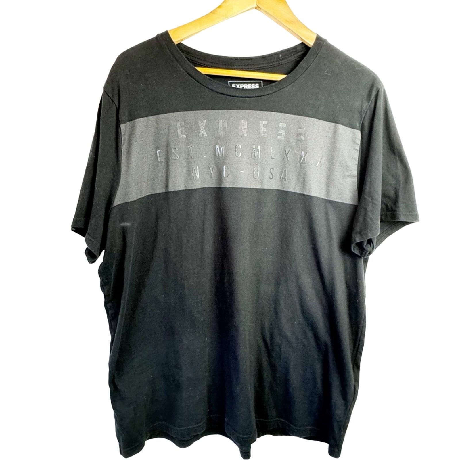 Express Express Black Logo Crewneck Tee Shirt Men’s Size XL Size US XL / EU 56 / 4 - 1 Thumbnail