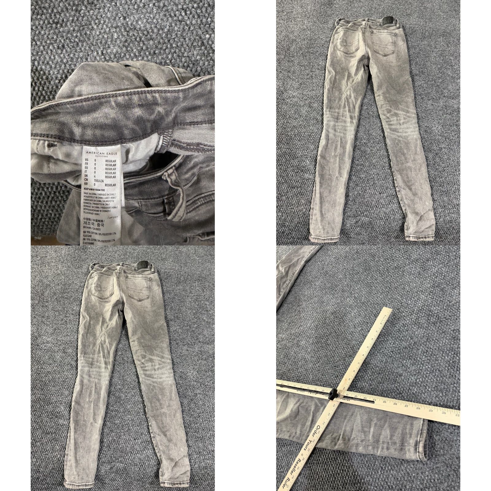 American Eagle Outfitters American Eagle Outfitters Jeans Women 0 Gray High Rise Jegging Ther 5-Pocket Distressed Size 25" / US 0 / IT 36 - 8 Thumbnail
