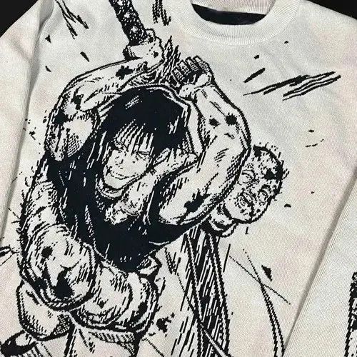 Aran Isles Knitwear Gothic Graphic Print O-Neck Knitting Sweater Size US L / EU 52-54 / 3 - 2 Thumbnail