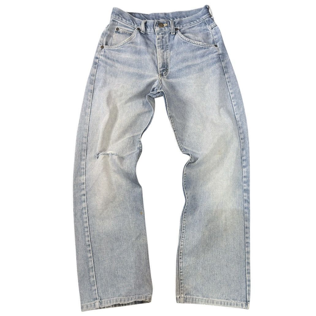 Vintage 🇺🇸 Early 80s Lee Distressed Faded Wash Aging Denim Made Usa Size US 30 / EU 46 - 1 Thumbnail