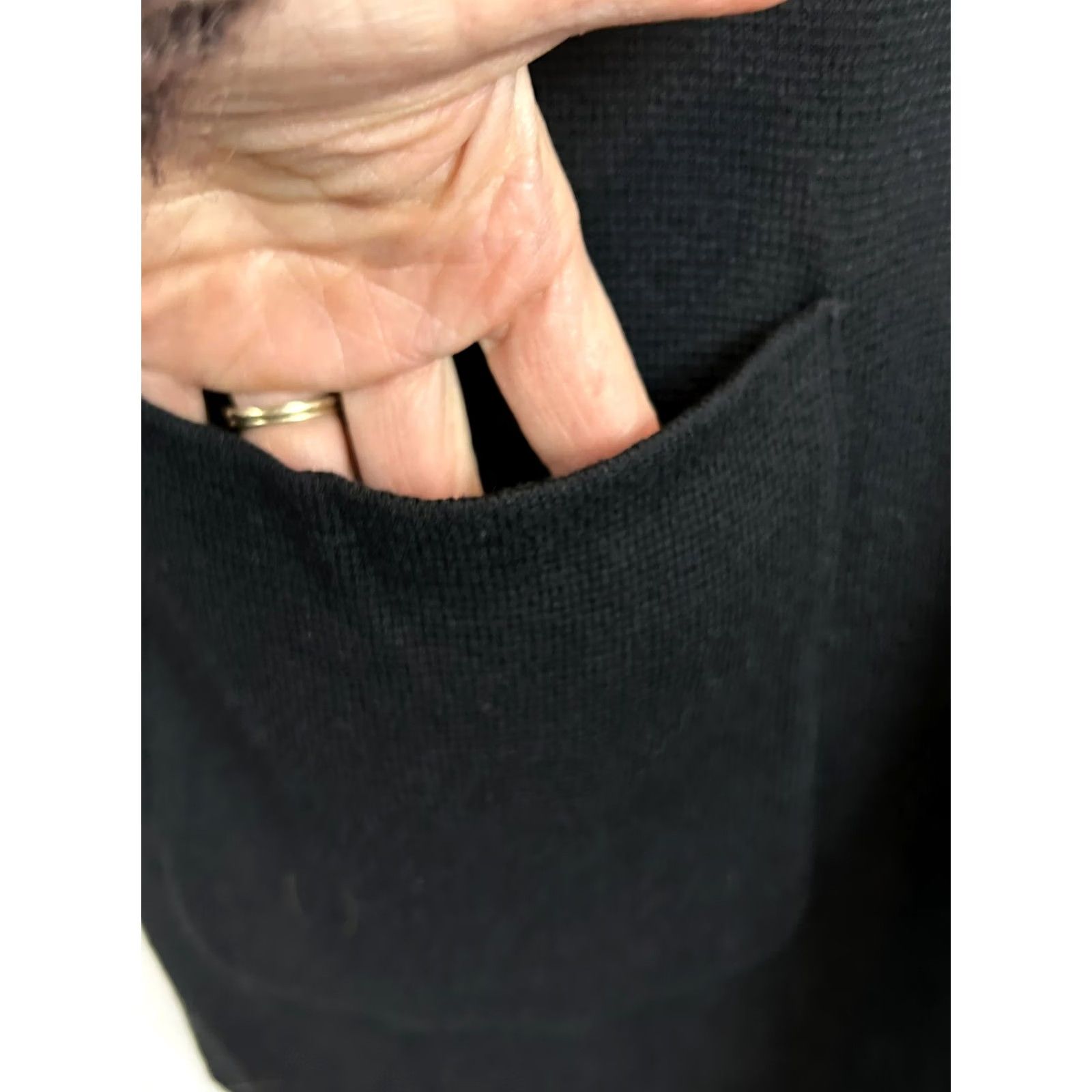 Vintage Chicos Womans Sweater Cardigan Knit L 3 Black Open Front One Hook Pocket Capsule Size L / US 10 / IT 46 - 4 Thumbnail