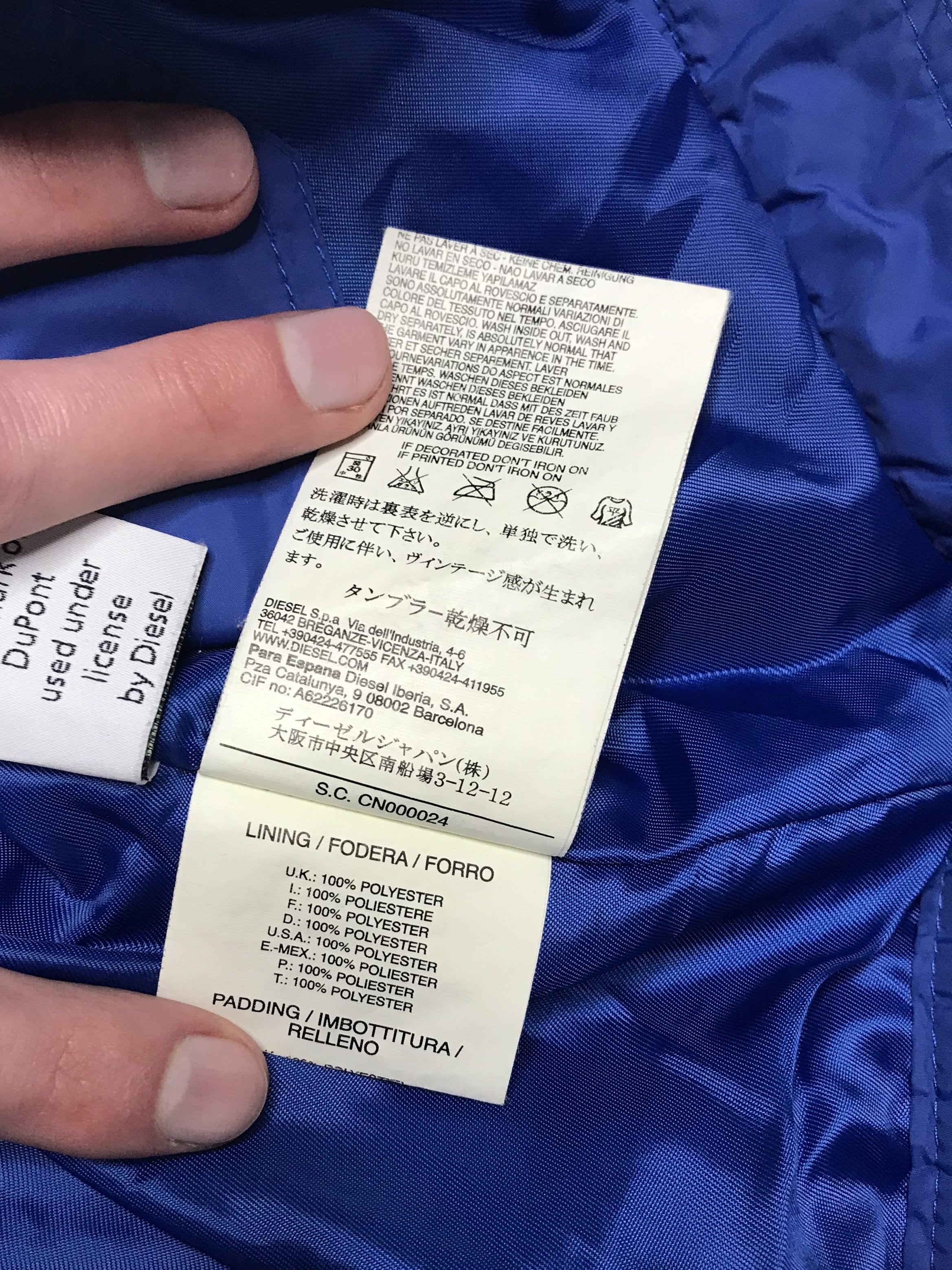 Diesel Diesel Mens Hooded Jacket Blue Teflon Coated Nylon Size US M / EU 48-50 / 2 - 10 Thumbnail