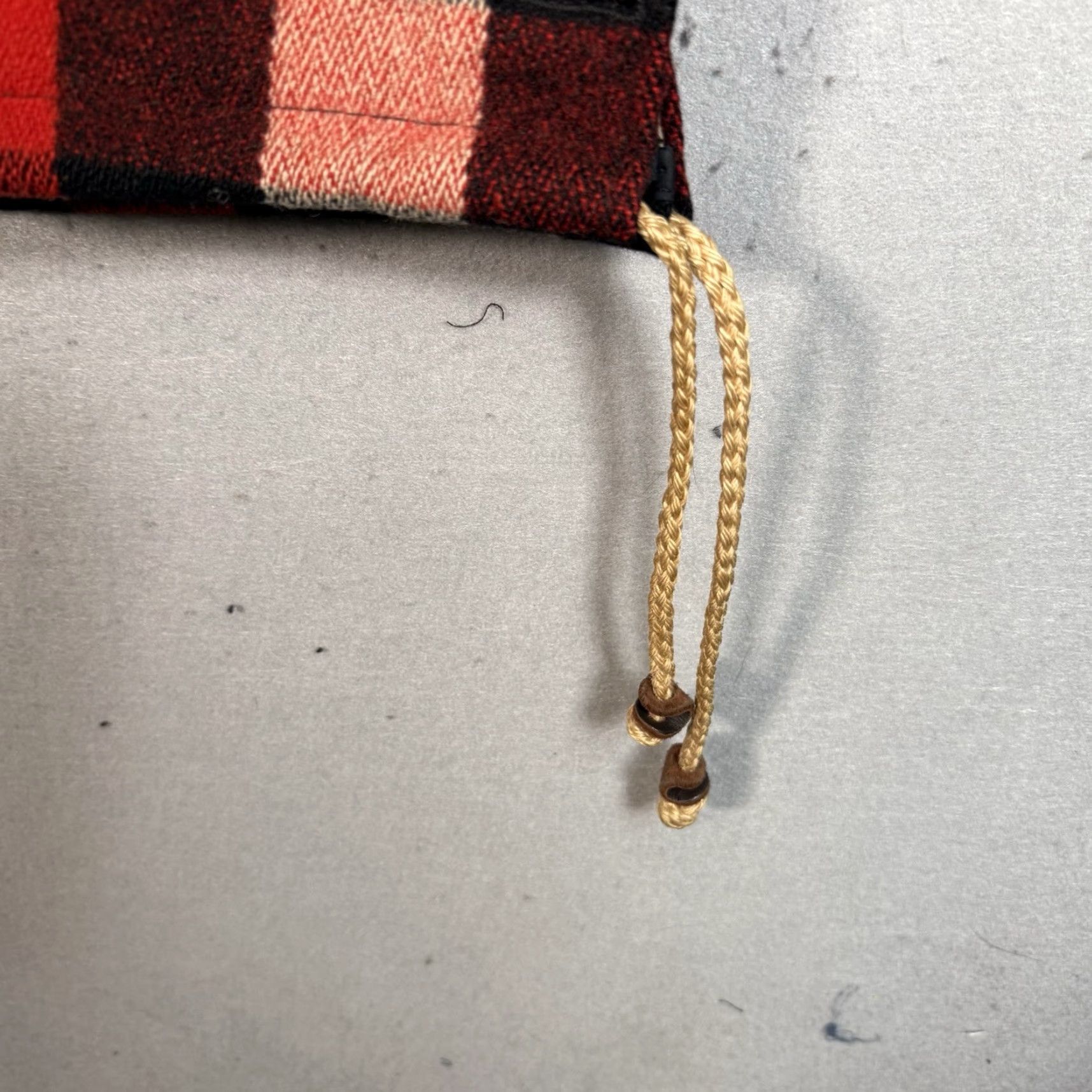 VINTAGE Schott Bros Plaid Wool Coat Adult Small Red Fur Hood Anorak Mens