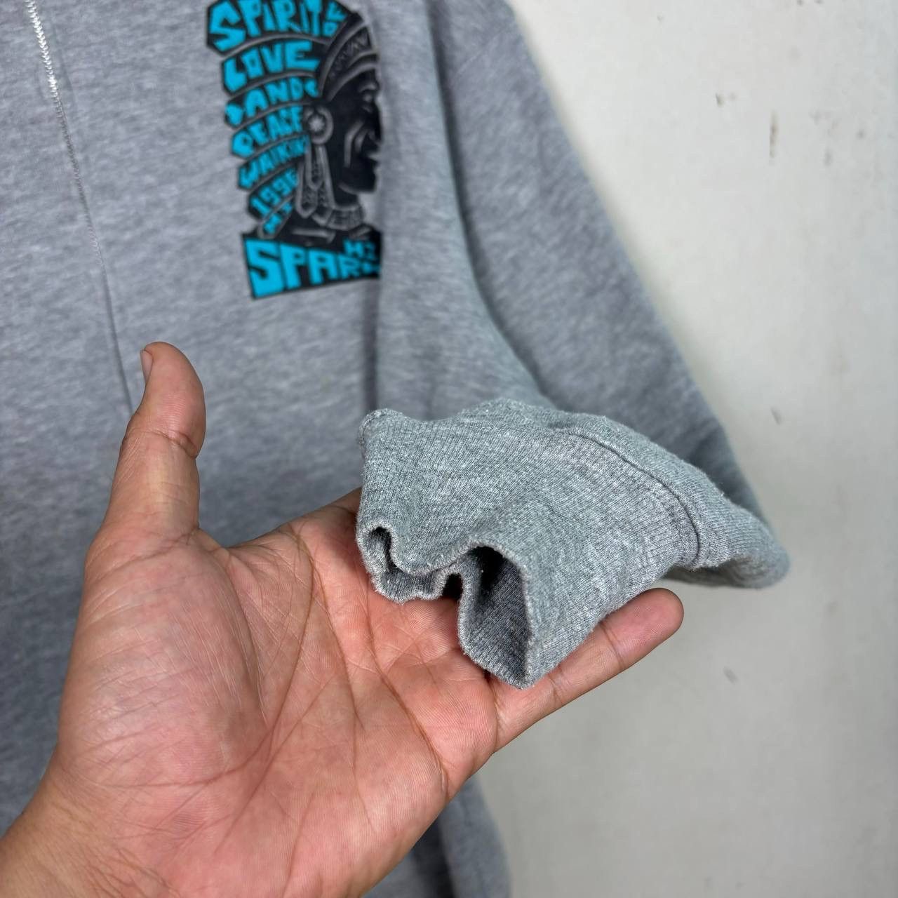 Japanese Brand VTG 1996 Spark Hawaii Wakiki Peace Surf Zip Hoodie Gray L Size US L / EU 52-54 / 3 - 8 Thumbnail