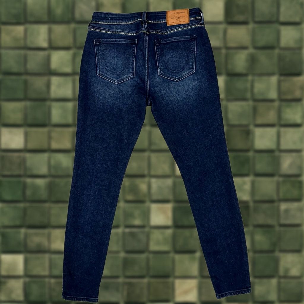 True Religion True Religion Jeans Halle Mid Rise Super Skinny 31 Women Blue Denim Pants 28 In Inseam Logo Button Zipper Bonded 90s? Size 24" / US 00 / IT 34 - 1 Thumbnail