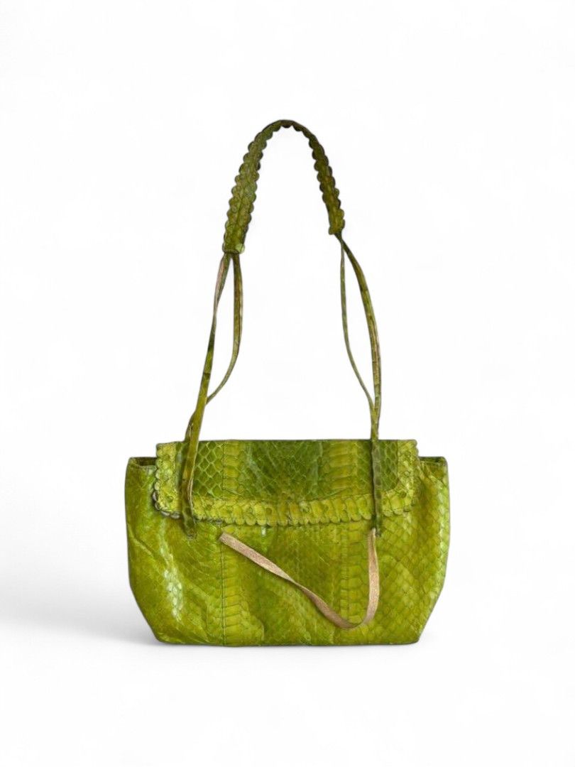 Marni Marni - Leather Sacoche Python Green Shoulder Bag Handbag Size ONE SIZE - 1 Thumbnail