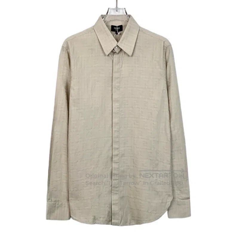 Fendi Fendi size 37 Khaki dark pattern monogram cotton shirt Size US S / EU 44-46 / 1 - 1 Thumbnail