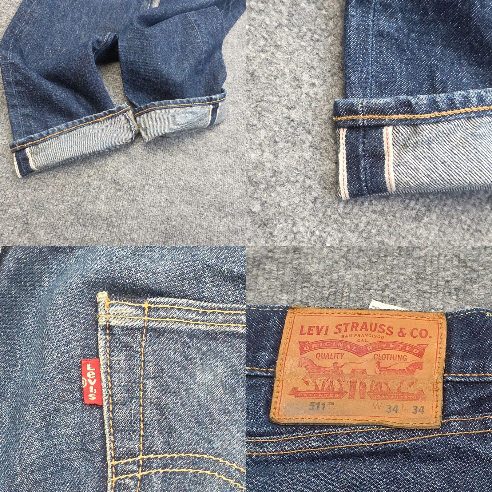 Levi's Levi's 511 Jeans Slim Denim 34 x 34 34 x 32 Faded Marks Blue Men Regular 5-Pocket Inseam 32 Denim Cotton Vintage No Size US 34 / EU 50 - 8 Thumbnail