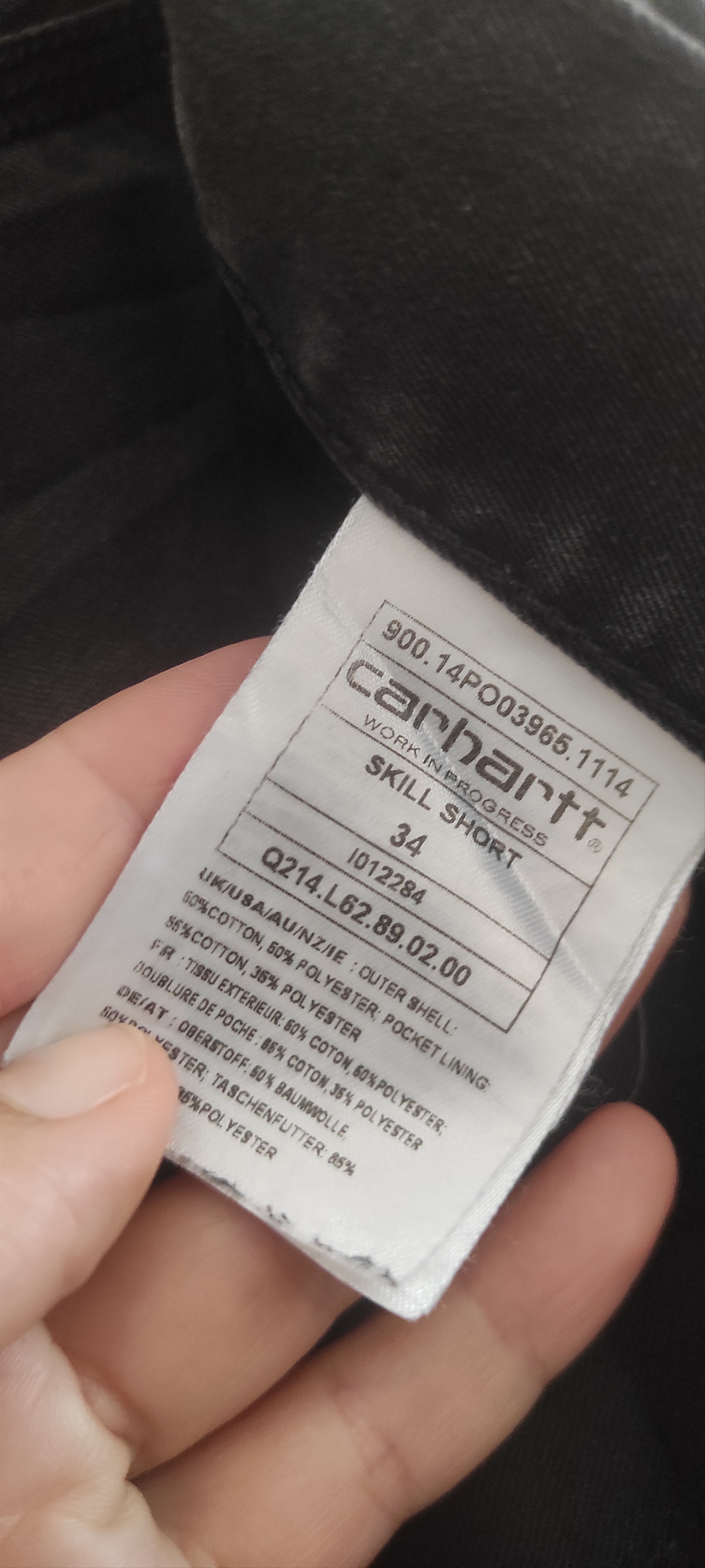 Carhartt Carhartt Work In Progress Men Skill Short Black Rinse Cotton Size US 34 / EU 50 - 14 Thumbnail