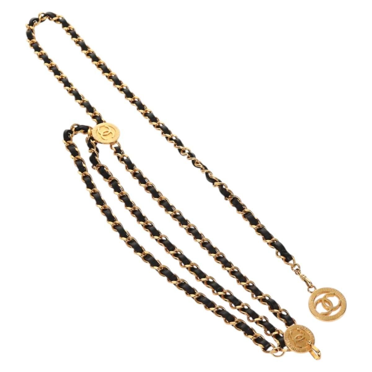 Chanel Chanel Vintage Multi-Chain Medallion Belt Metal and Leather Size ONE SIZE - 1 Thumbnail
