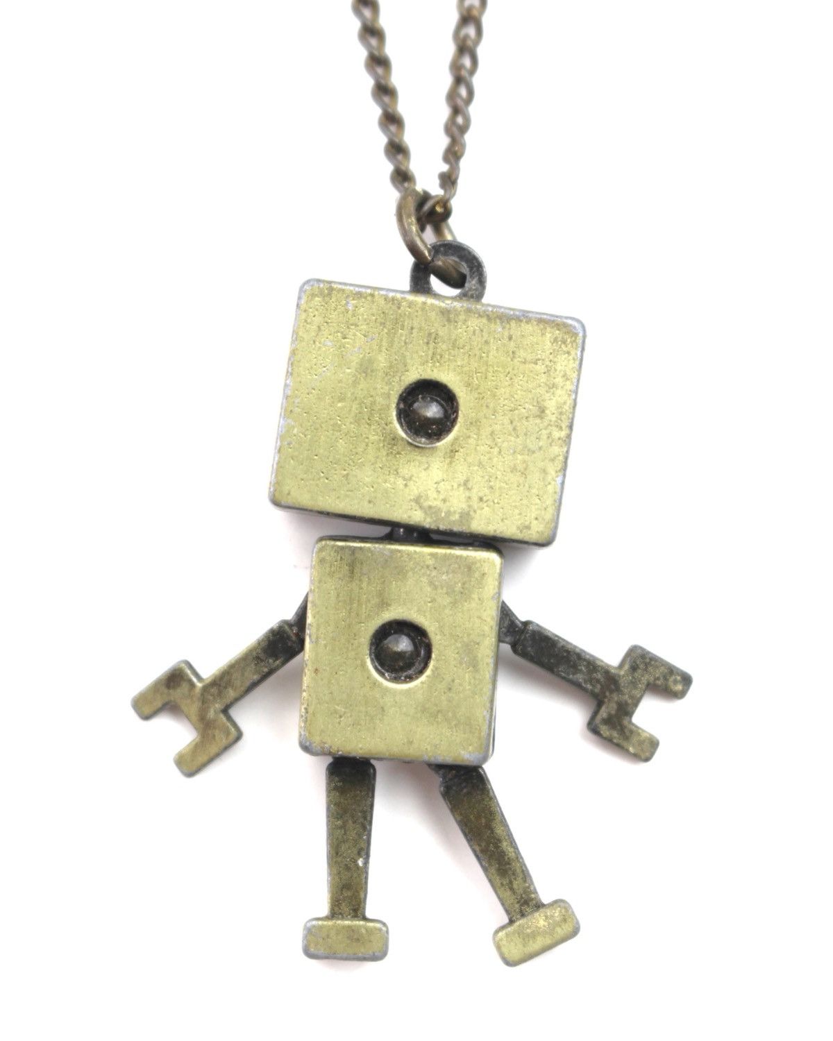Vintage 2000S JAPANESE MADE ANTIQUE BRASS ROBOT PENDANT NECKLACE Size ONE SIZE - 3 Thumbnail