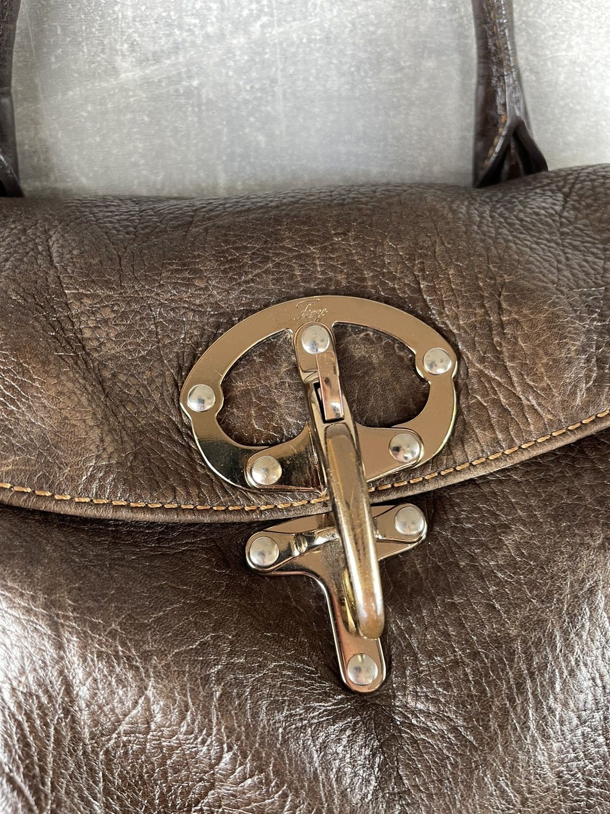 Fay Fay Carbine Avant Garde Brown Leather Tote Shoulder Bag Size ONE SIZE - 5 Thumbnail
