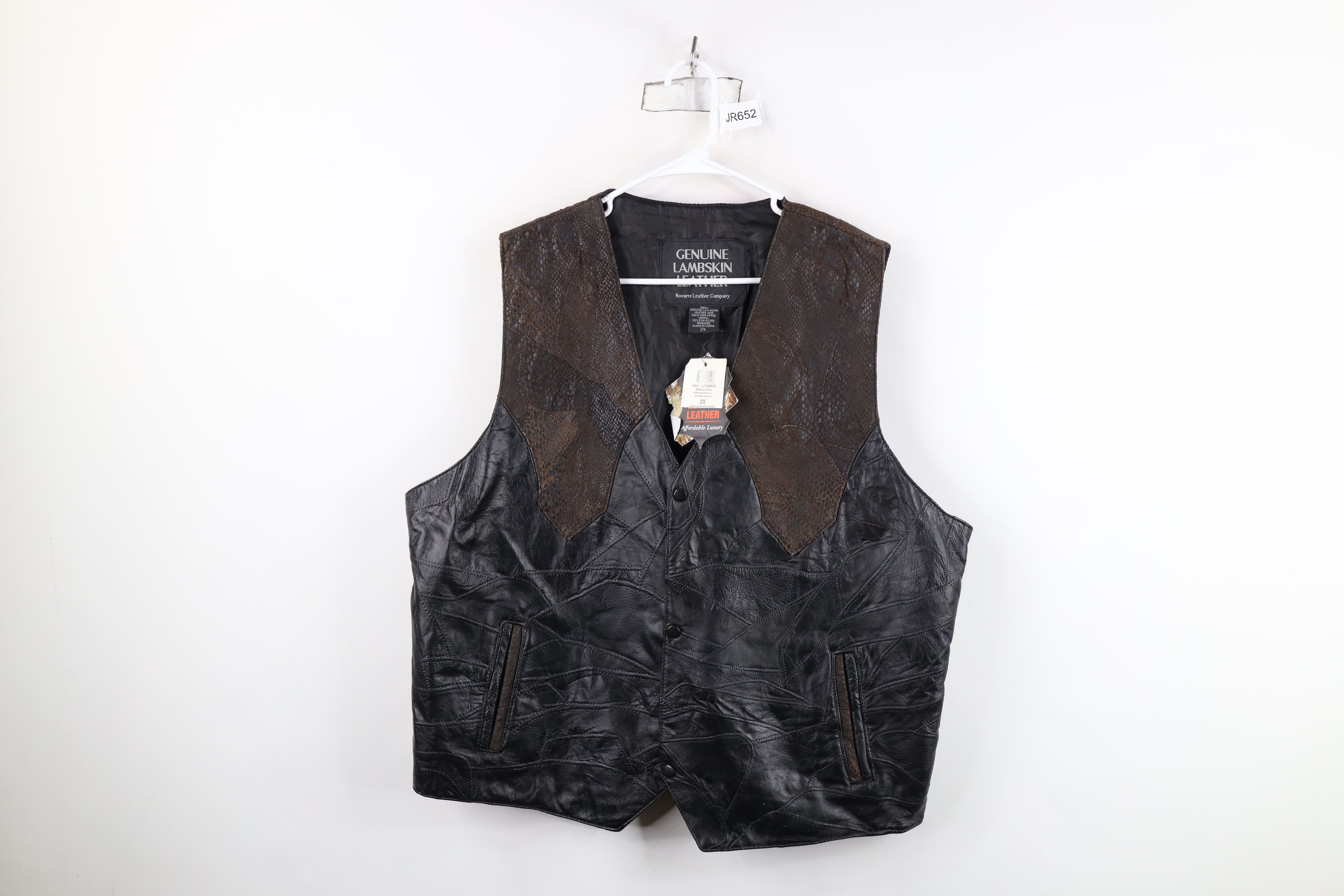 Vintage Deadstock Vintage 90s Streetwear Leather Vest Jacket Size XXL / US 16-18 / IT 52-54 - 1 Thumbnail