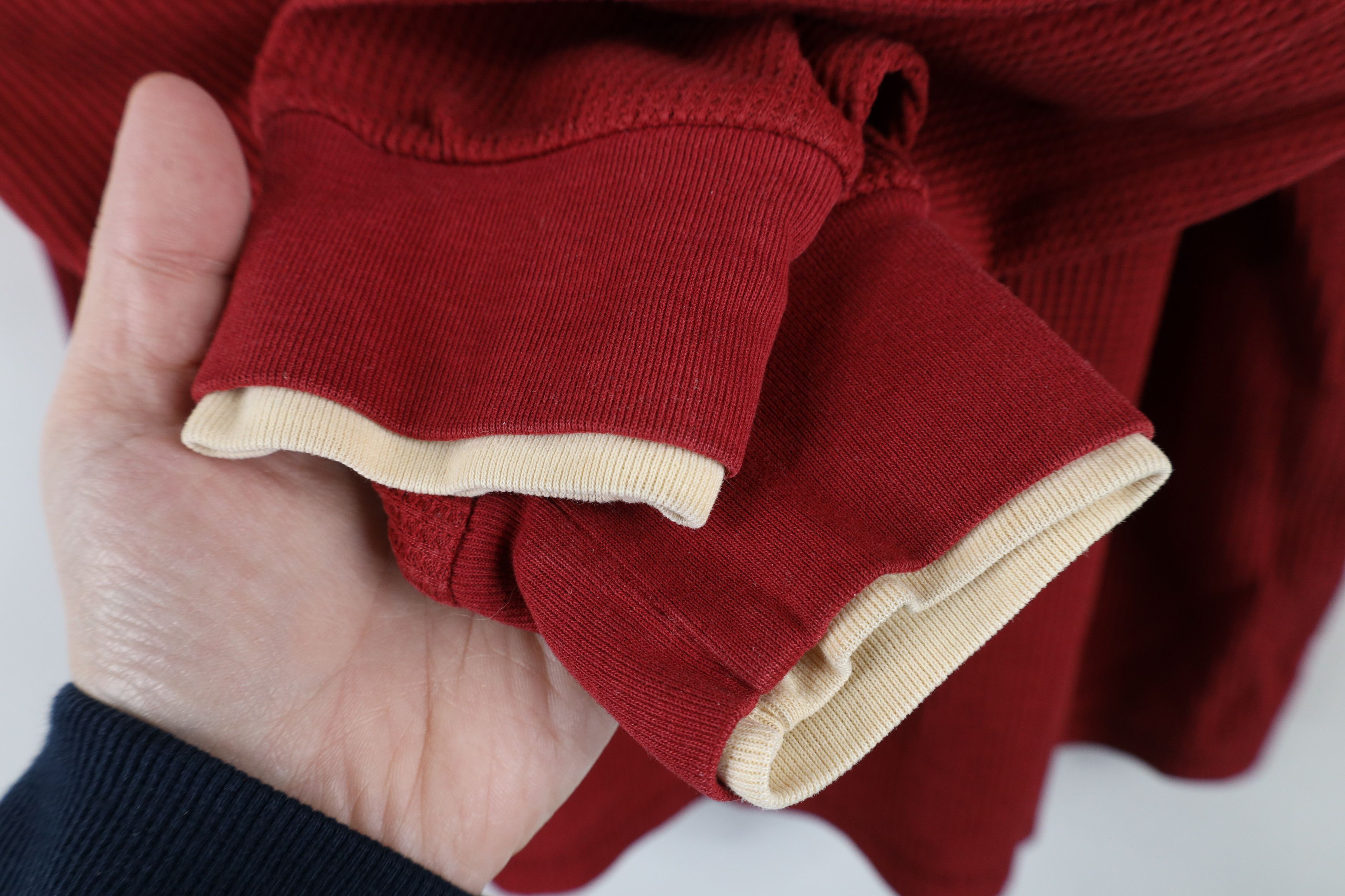 Vintage Vintage 90s Streetwear Layered Thermal Waffle Knit T-Shirt Size L / US 10 / IT 46 - 9 Thumbnail