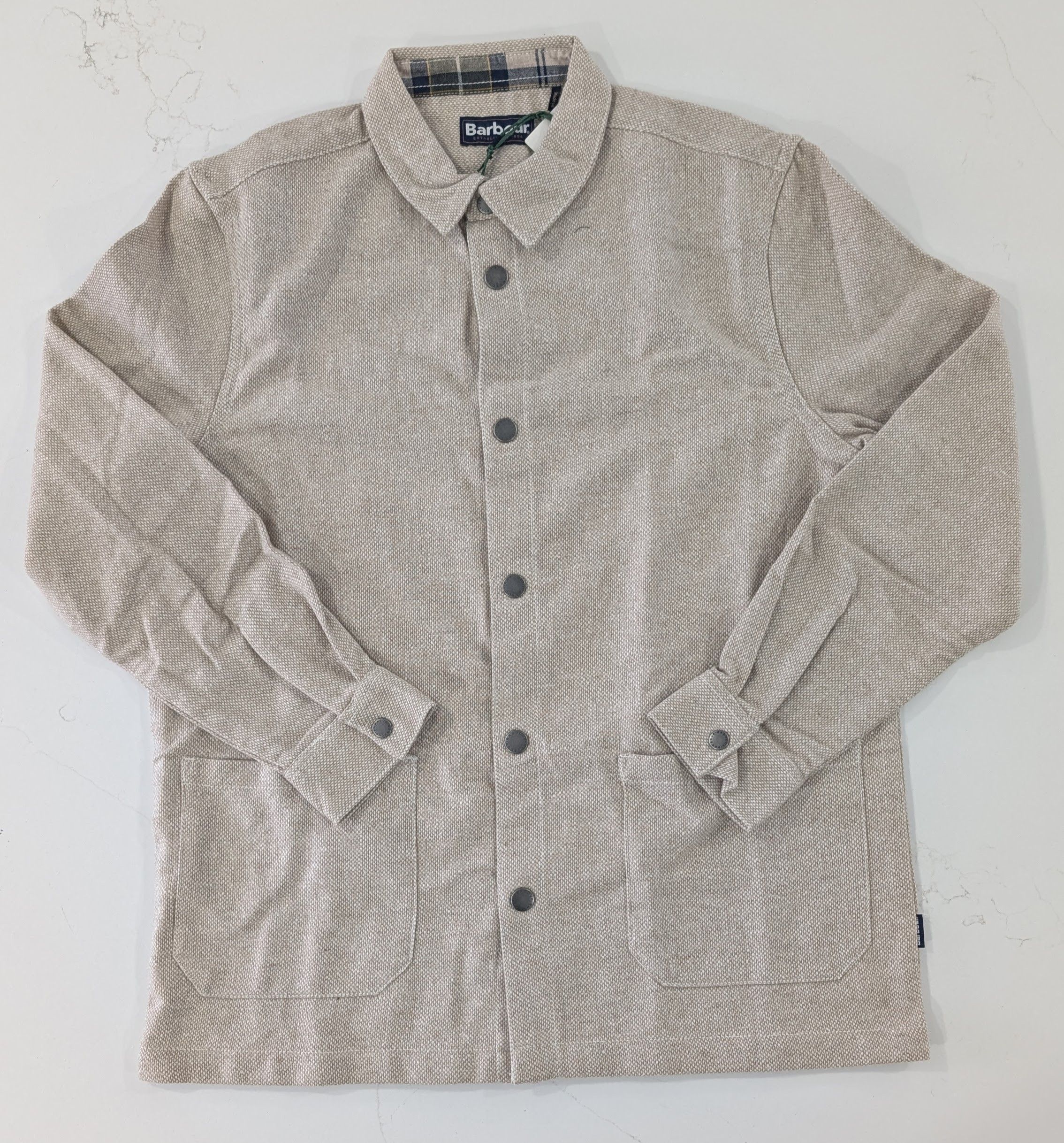 Barbour Barbour Waterhill Tailored Overshirt Stone Marl Wool Blend Size US M / EU 48-50 / 2 - 1 Thumbnail