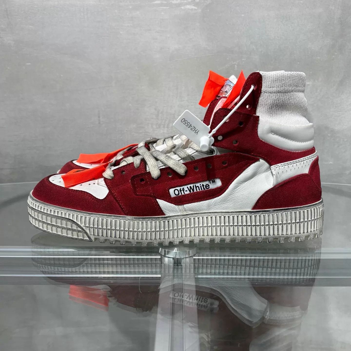 Off-White Off-White Red & White Distressed Sneakers EU 42 Size US 9 / EU 42 - 3 Thumbnail