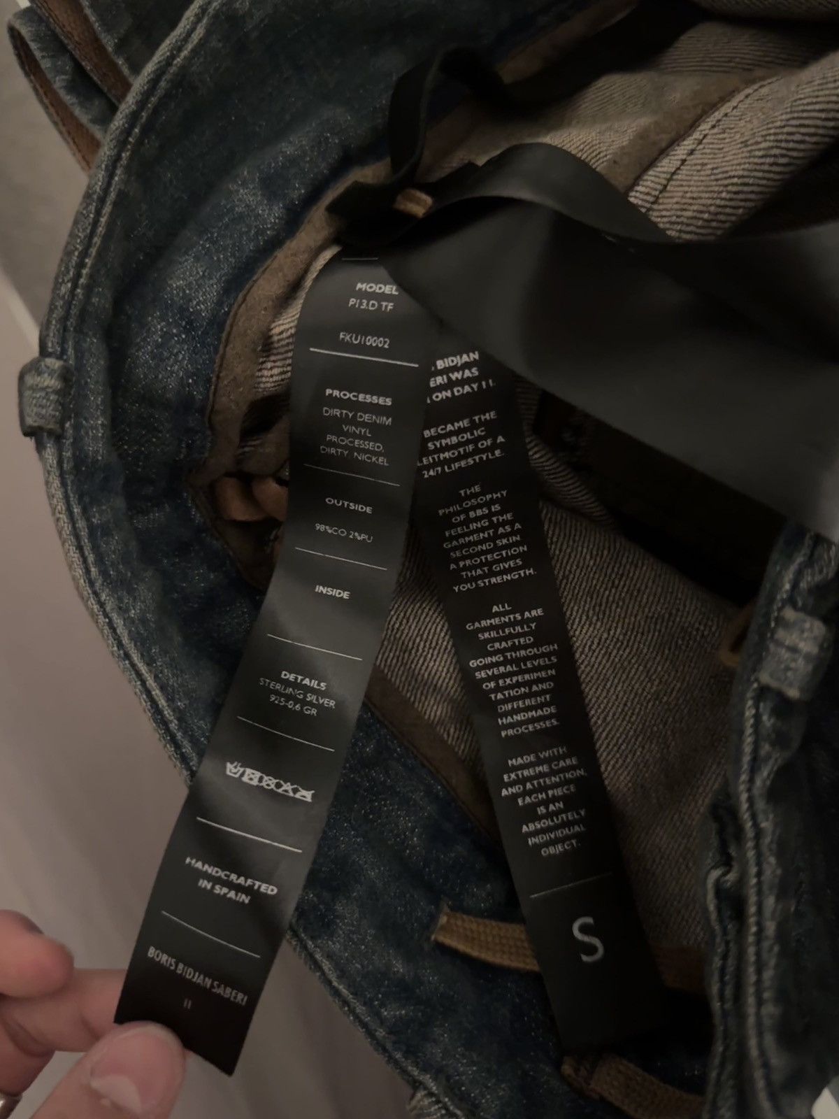Boris Bidjan Saberi P13.D TF Dirty Denim SS24 Tapered Jeans Size US 30 / EU 46 - 7 Thumbnail