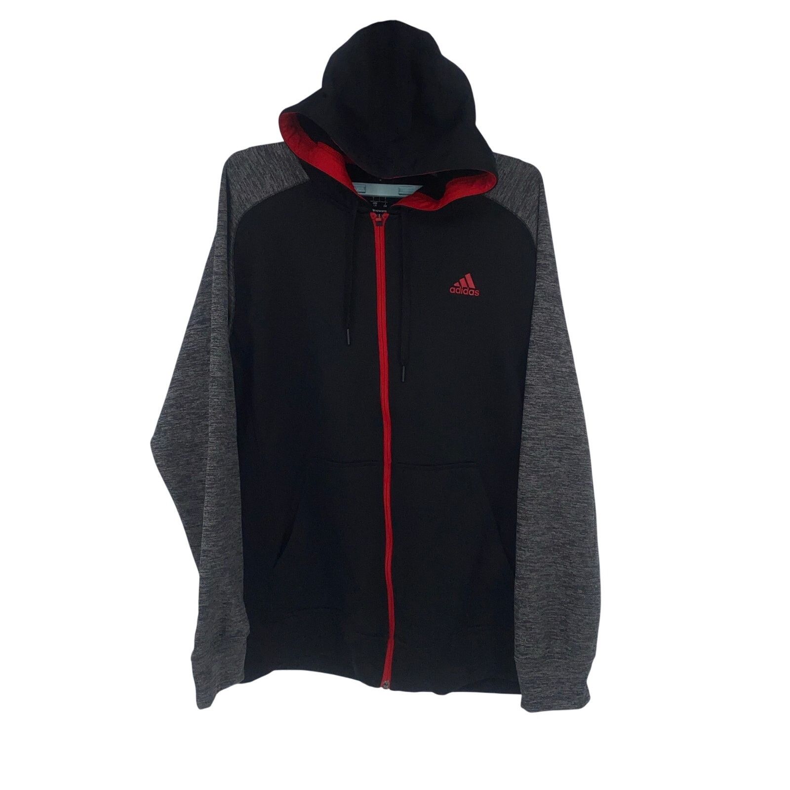 Adidas Adidas Hoodie Mens Black Gray Red Full Zip Athletic Jacket Size US L / EU 52-54 / 3 - 1 Thumbnail