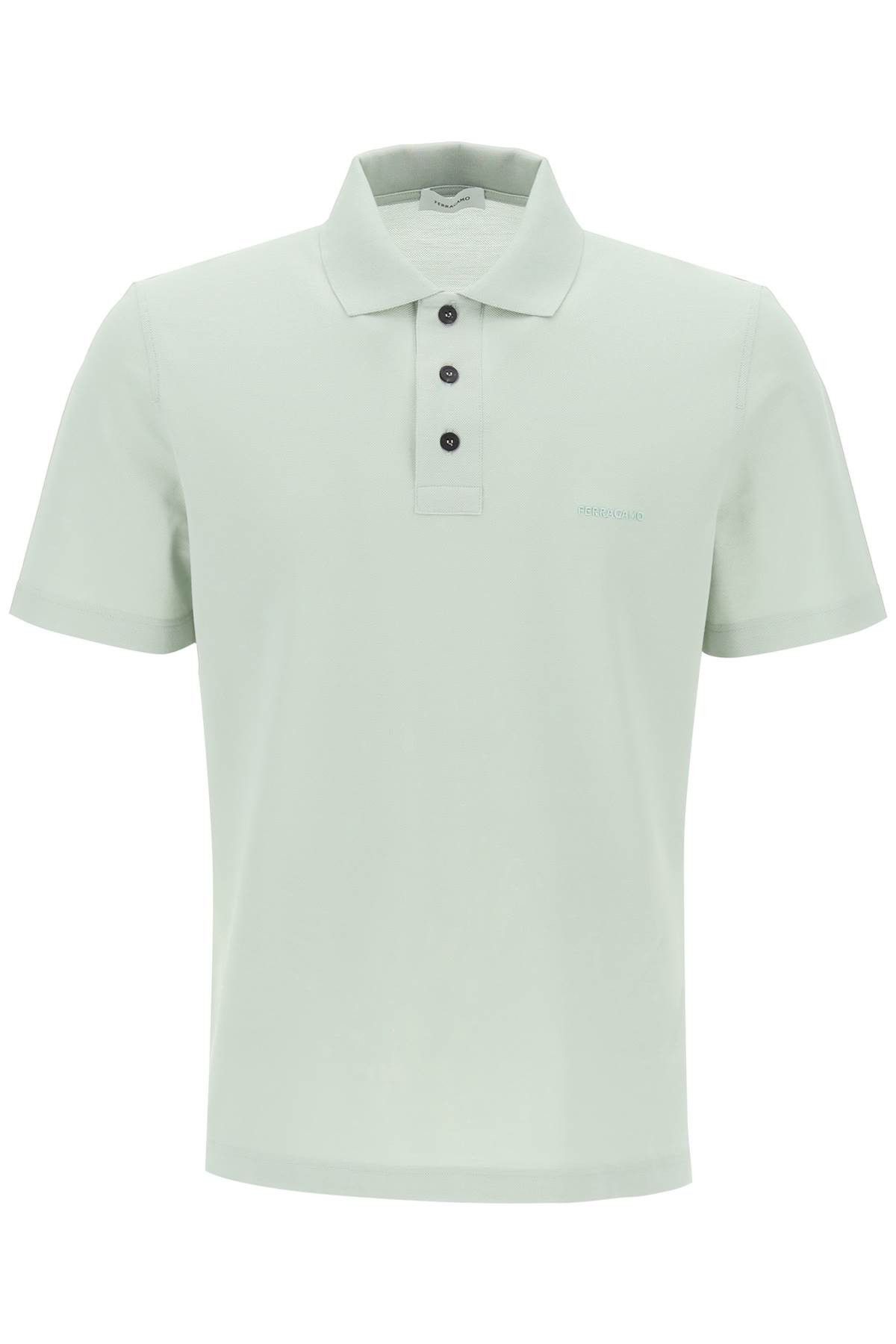 image of Salvatore Ferragamo Ferragamo Organic Cotton Polo Shirt in Sage, Men's (Size Medium)