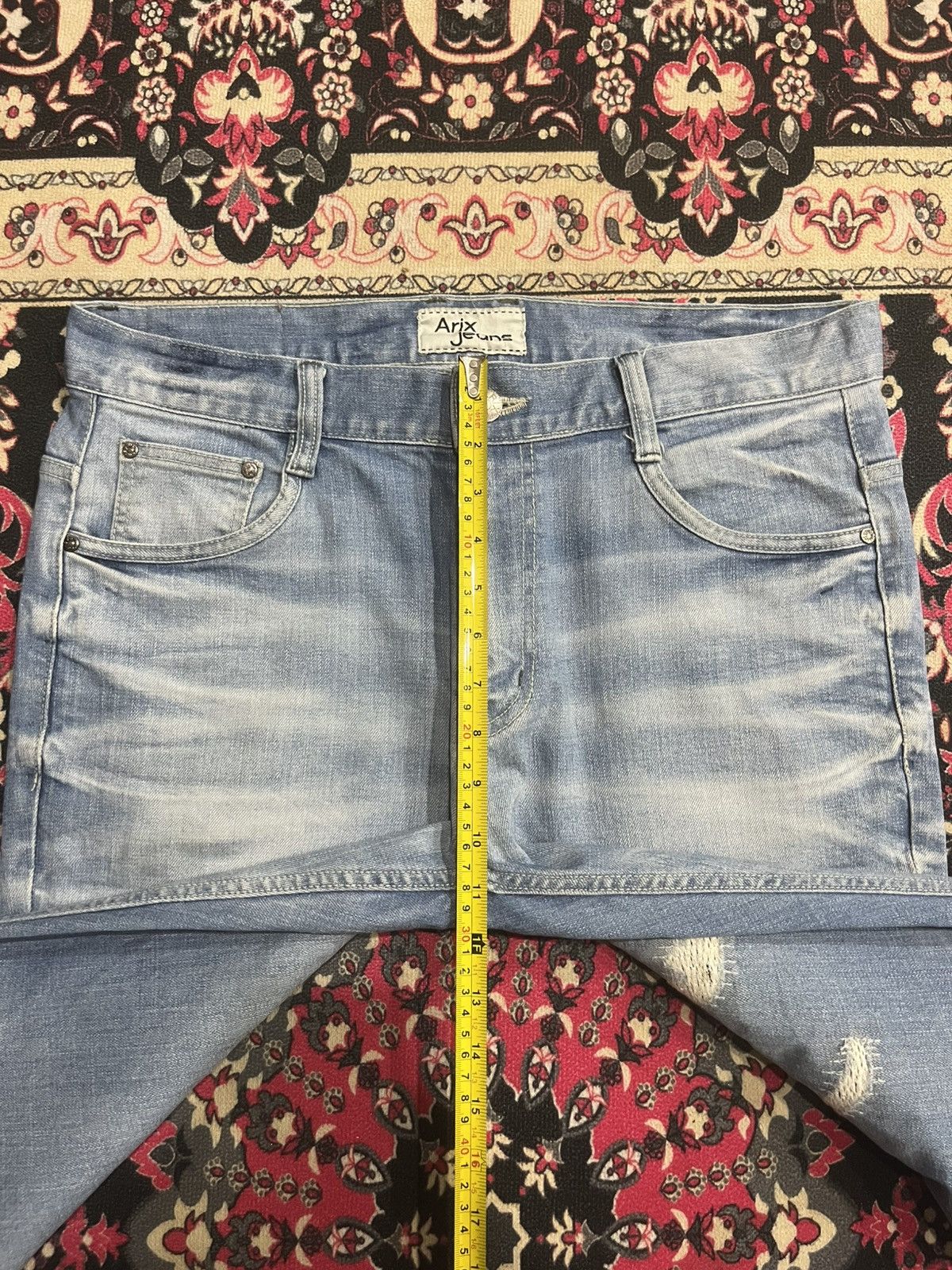Japanese Brand Vintage Arix Jeans Blue Wash Sashiko Stitching Striaght Jean Size US 34 / EU 50 - 13 Thumbnail