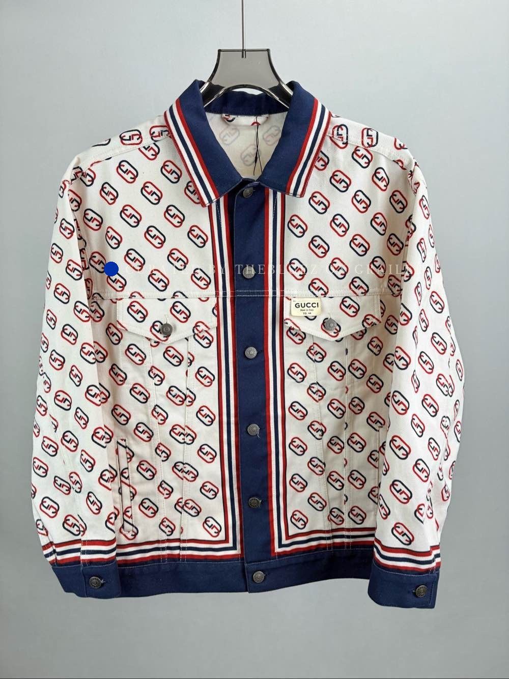 Gucci Logo Print Twill Jacket in Beige Size US S / EU 44-46 / 1 - 1 Thumbnail