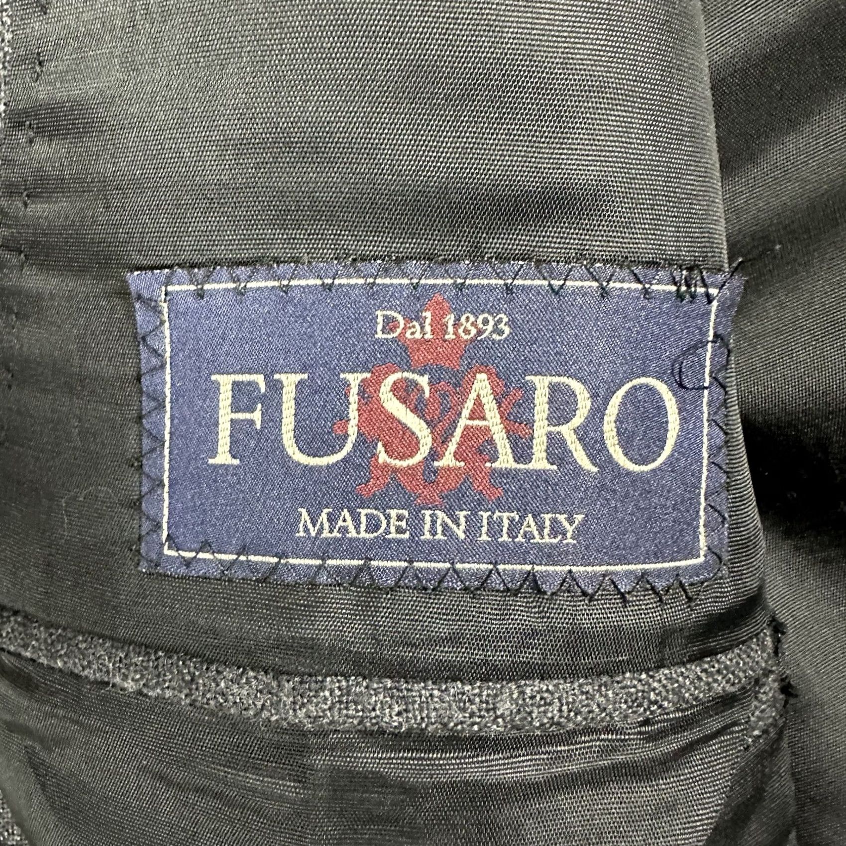 Vintage Fusaro Sport Coat Mens 50 Gray Wool Blazer Jacket Notch Lapel Three-Button Single-Breasted Regular Fit Size 40R - 6 Thumbnail