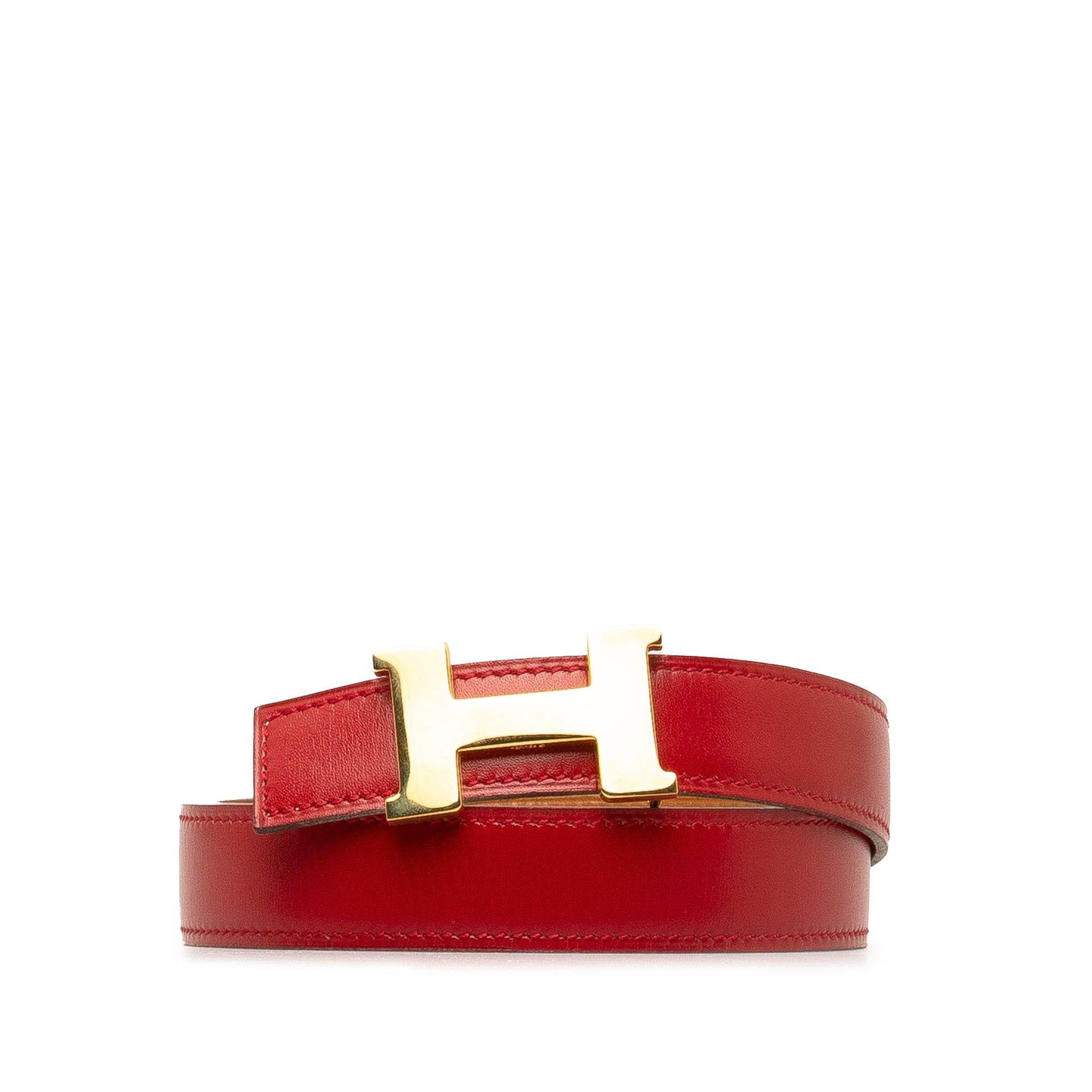 image of Hermes Constance Reversible Belt in Red, Women's