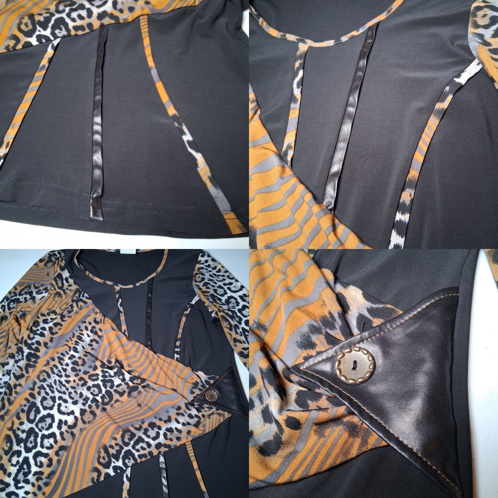 Vintage VINTAGE Bali Shirt Women L Cat Zebra Print Black Long Sleeve Eccentric Artsy Tunic Size L / US 10 / IT 46 - 8 Thumbnail