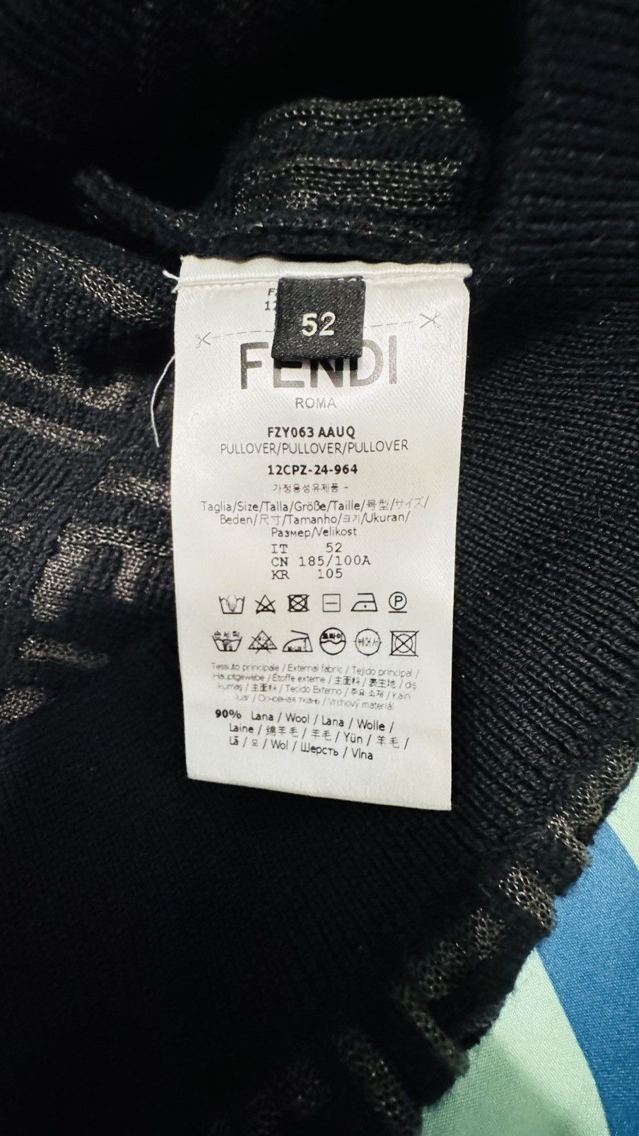 Fendi Fendi FF Logo Monogram Knit Sweater – Black/Brown Crewneck Size US M / EU 48-50 / 2 - 2 Thumbnail