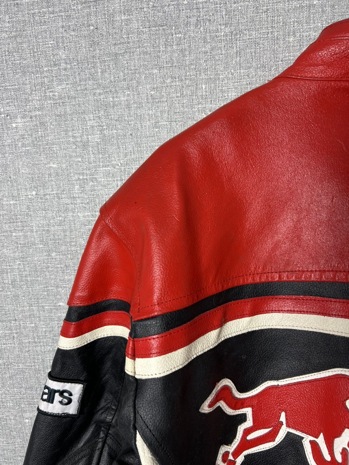 Genuine Leather × Red Bull × Vintage REAL BULL Racing Leather Jacket Biker Alpinestars Michelin Size US L / EU 52-54 / 3 - 21 Thumbnail