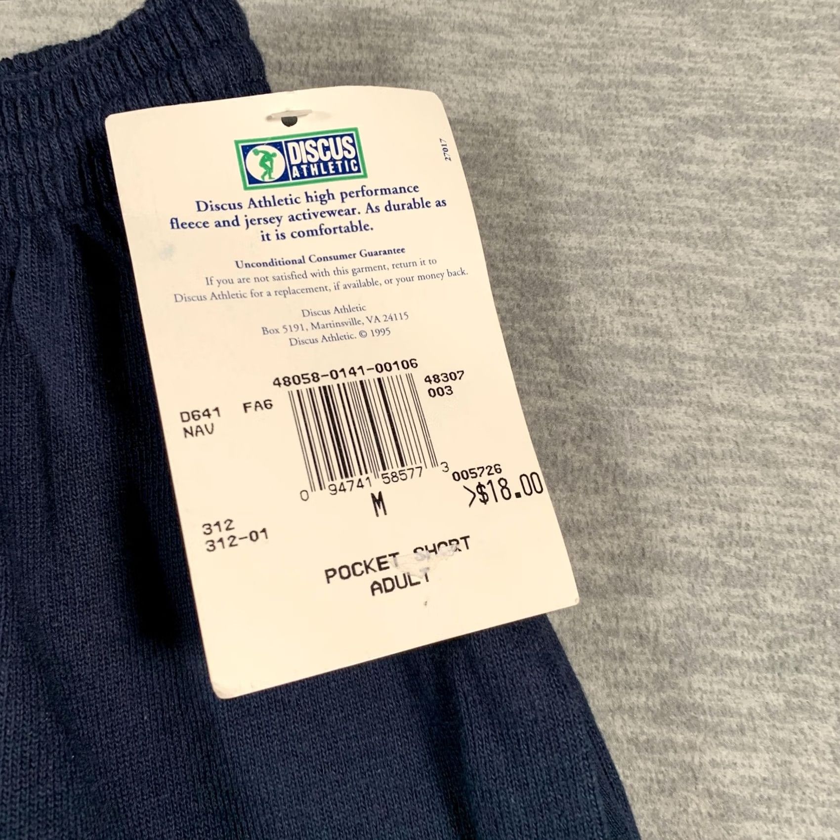 Vintage Discus Athletic Jersey Pocket Short Mens Medium Navy Elastic Waist NWT Size US M / EU 48-50 / 2 - 5 Thumbnail