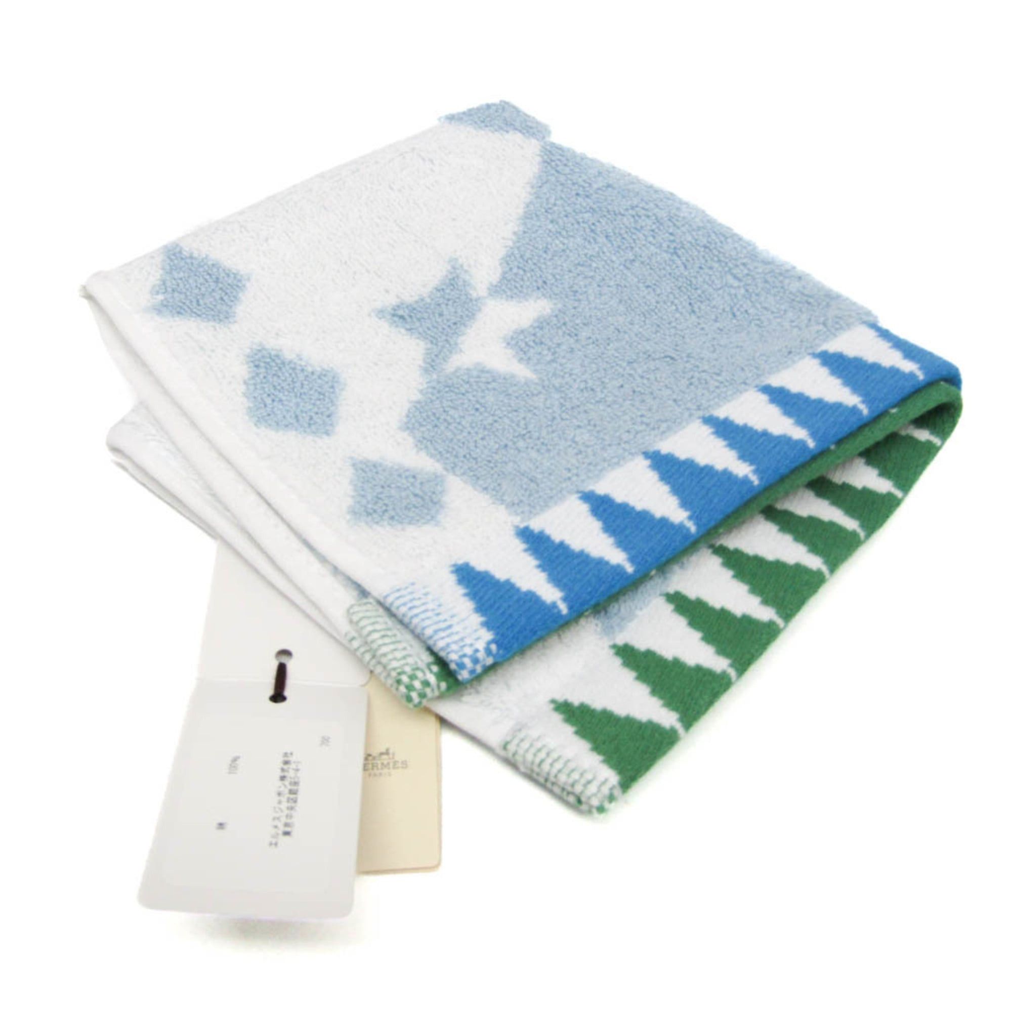 Hermes Hermes Hand Towel Light Blue,White Circus Hand Towel Size ONE SIZE - 1 Thumbnail