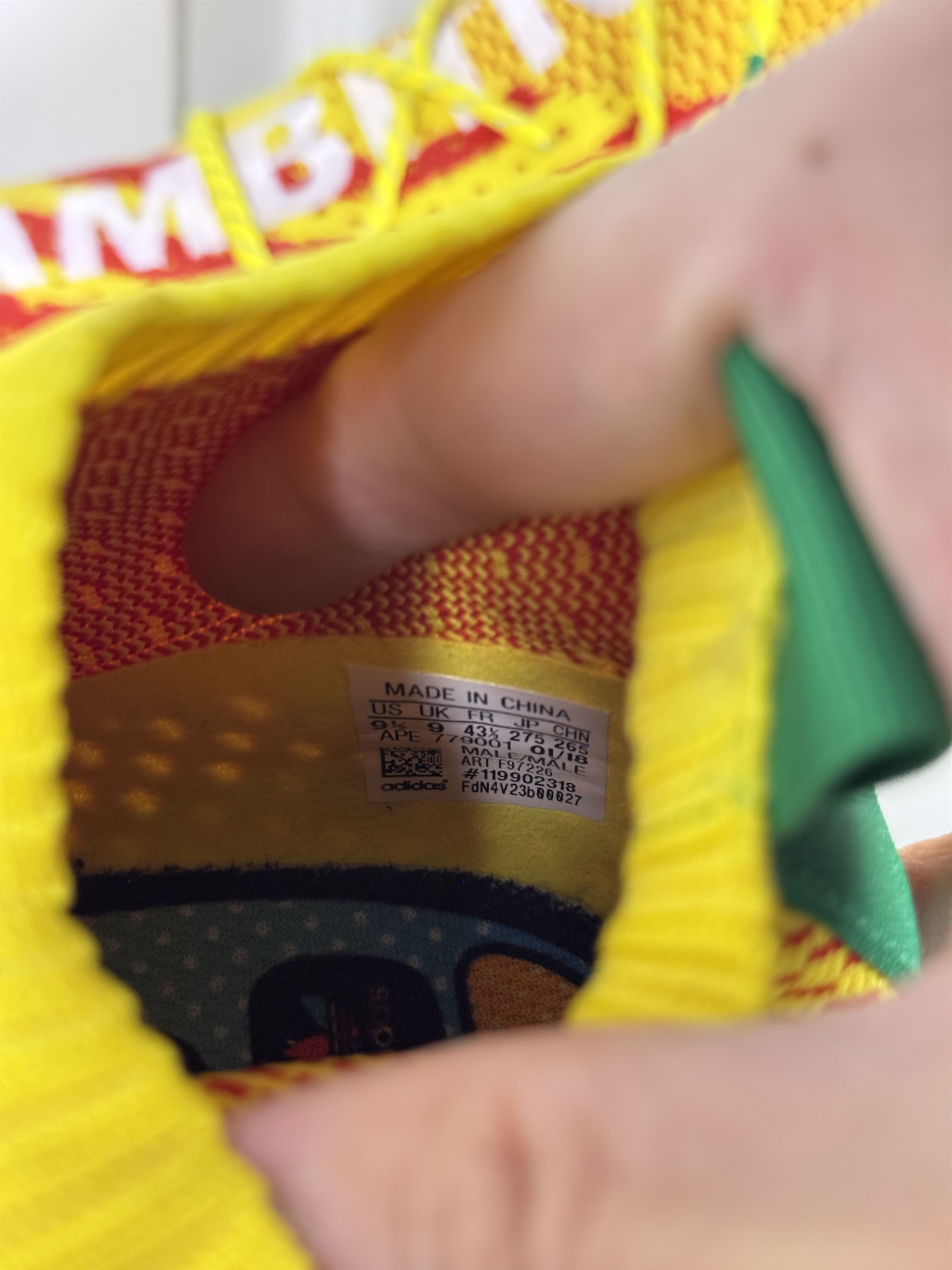 Adidas × Pharrell HUMANRACE Crazy BYW Ambition Yellow Red Size US 9.5 / EU 42-43 - 6 Thumbnail