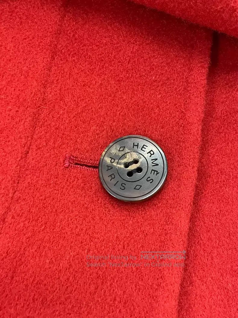 Hermes Hermes Red Collar Tie Cashmere Coat Size XS / US 0-2 / IT 36-38 - 2 Thumbnail