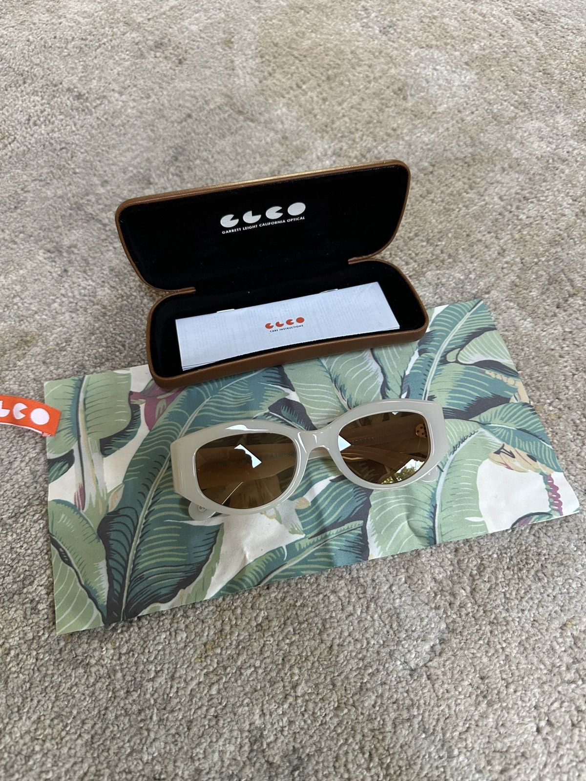 Garrett Leight Retro Biggie Ecru Marigold Sunglasses Size ONE SIZE - 9 Thumbnail