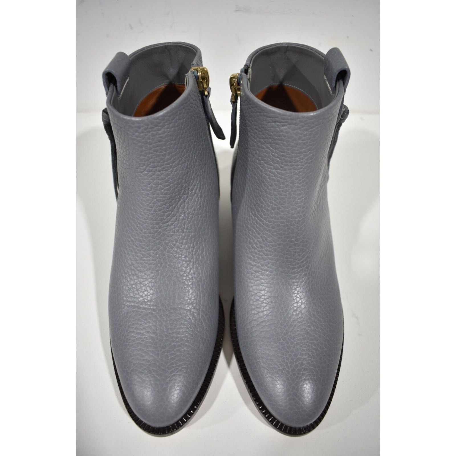 Valentino Valentino Rockstud Grey Pebbled Leather Fringe Western Zip Size US 5 / IT 35 - 5 Thumbnail