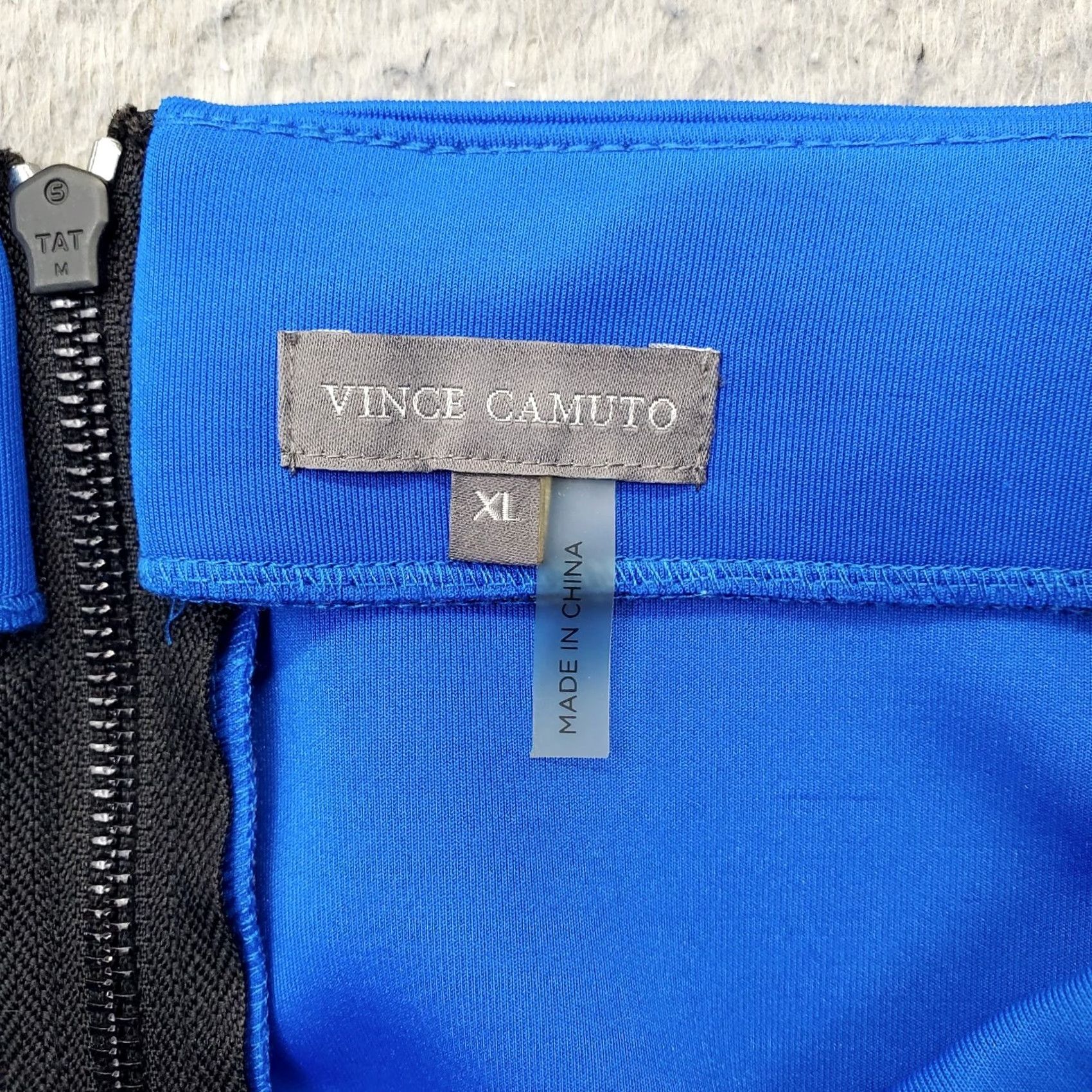 Vince Camuto Vince Camuto Womens XL Blue Stretch Back Zip Straight Pencil Skirt Size XL Wearing Size 40" / US 18 - 6 Thumbnail