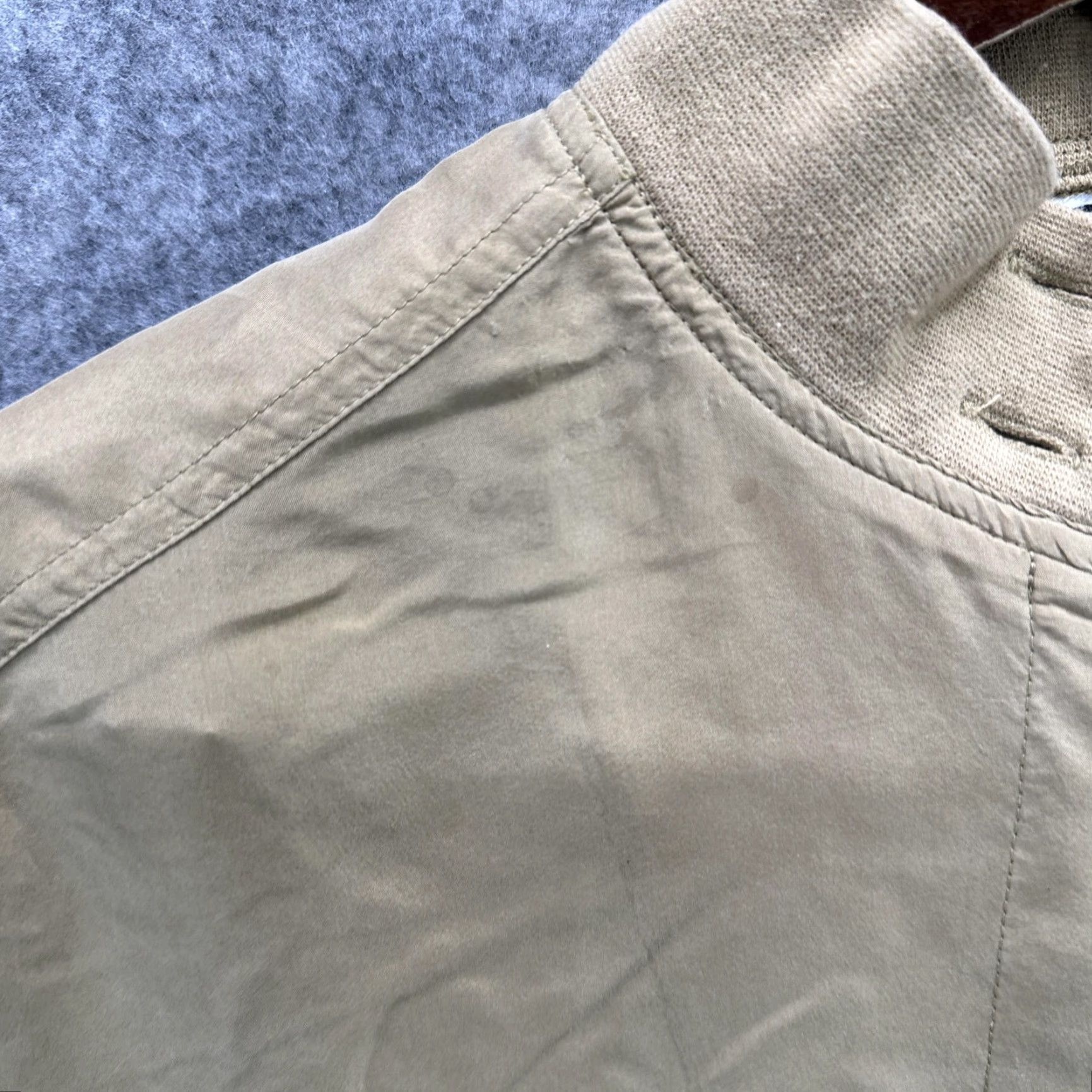 Vintage Diane Gilman Shirt Womens Petite Khaki Band Collar Long Sleeve Asymmetric Pocket L Beige Mock Neck Button-Up Size L / US 10 / IT 46 - 6 Thumbnail