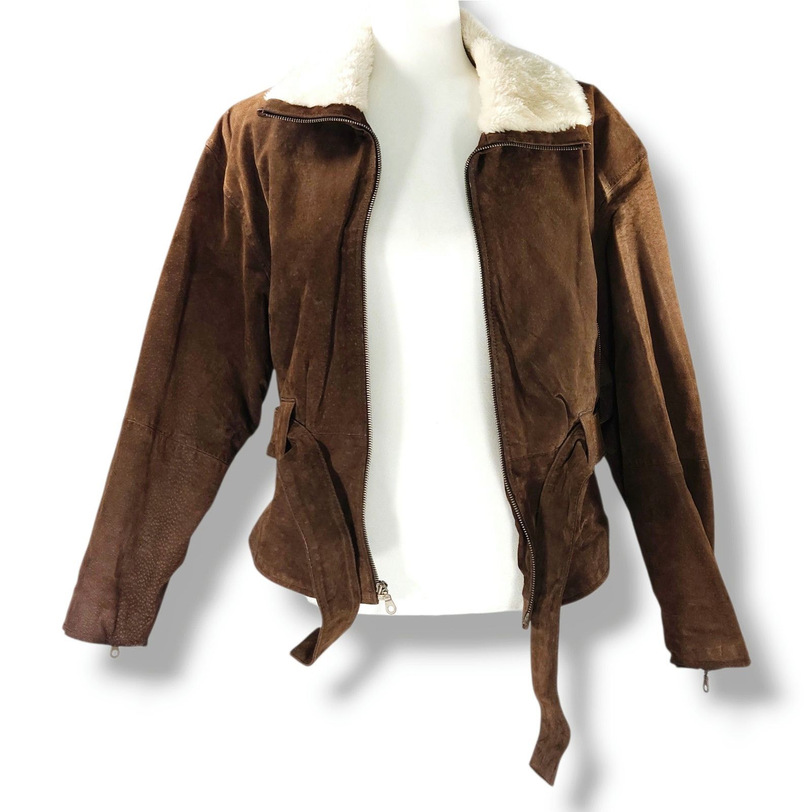 Other OutBrook Leather Sherpa Collar Moto Bomber Jacket S Size S / US 4 / IT 40 - 3 Thumbnail