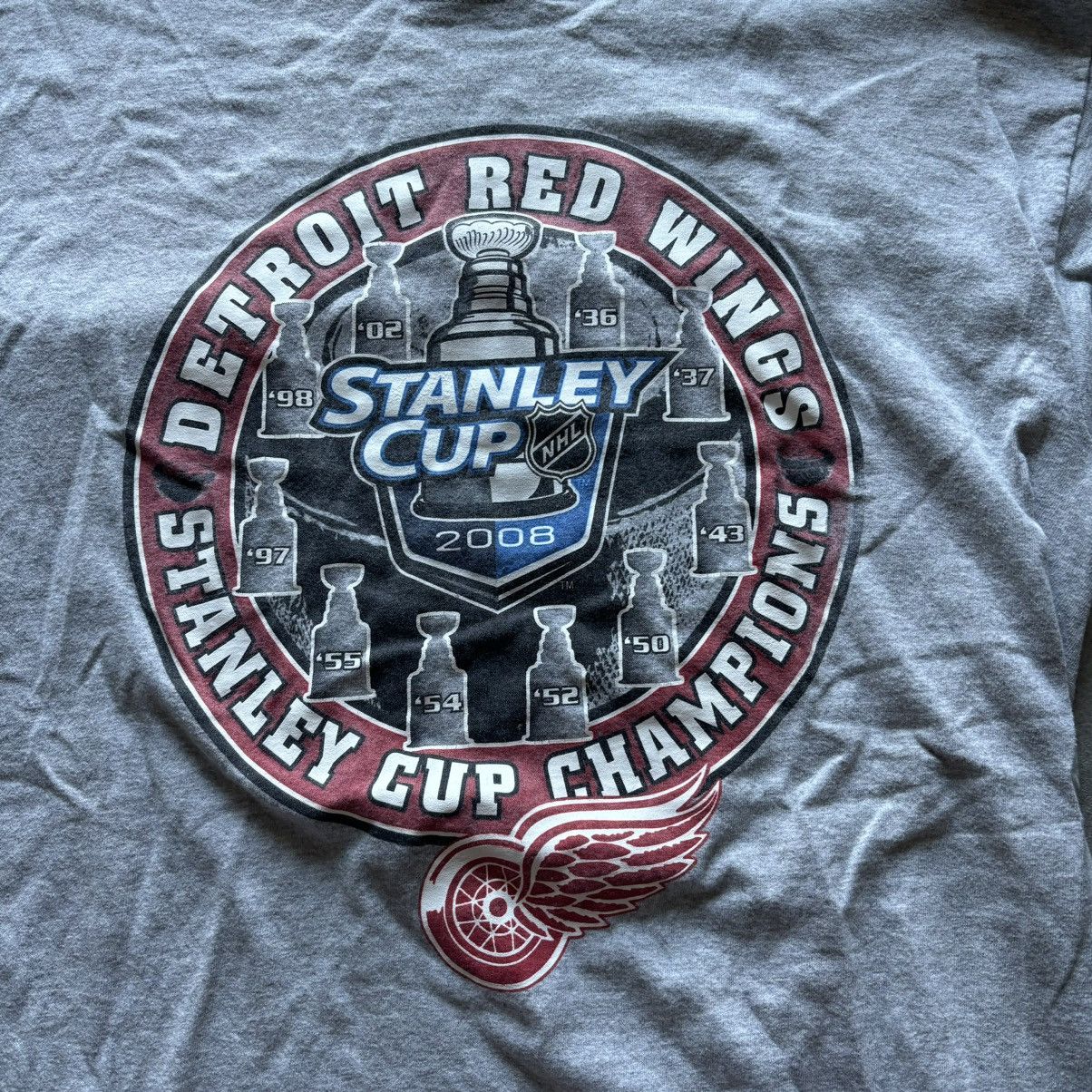 Gildan Y2k gray 2008 detroit red wings stanley cup champions tshirt Size US L / EU 52-54 / 3 - 2 Thumbnail