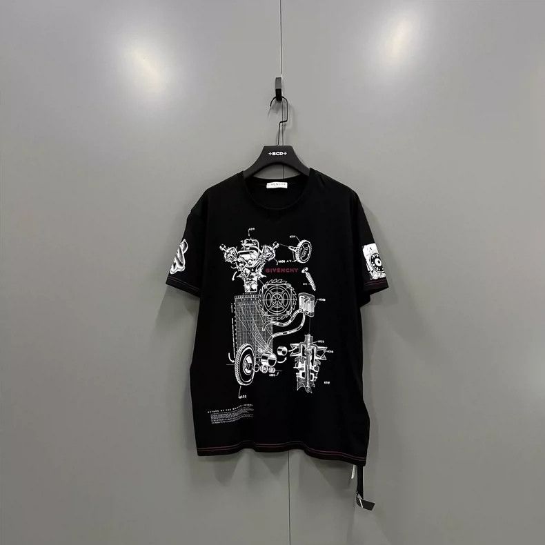 Givenchy Givenchy Black Letter Pattern Printed Short Sleeve 2506-Ne Size US XL / EU 56 / 4 - 1 Thumbnail