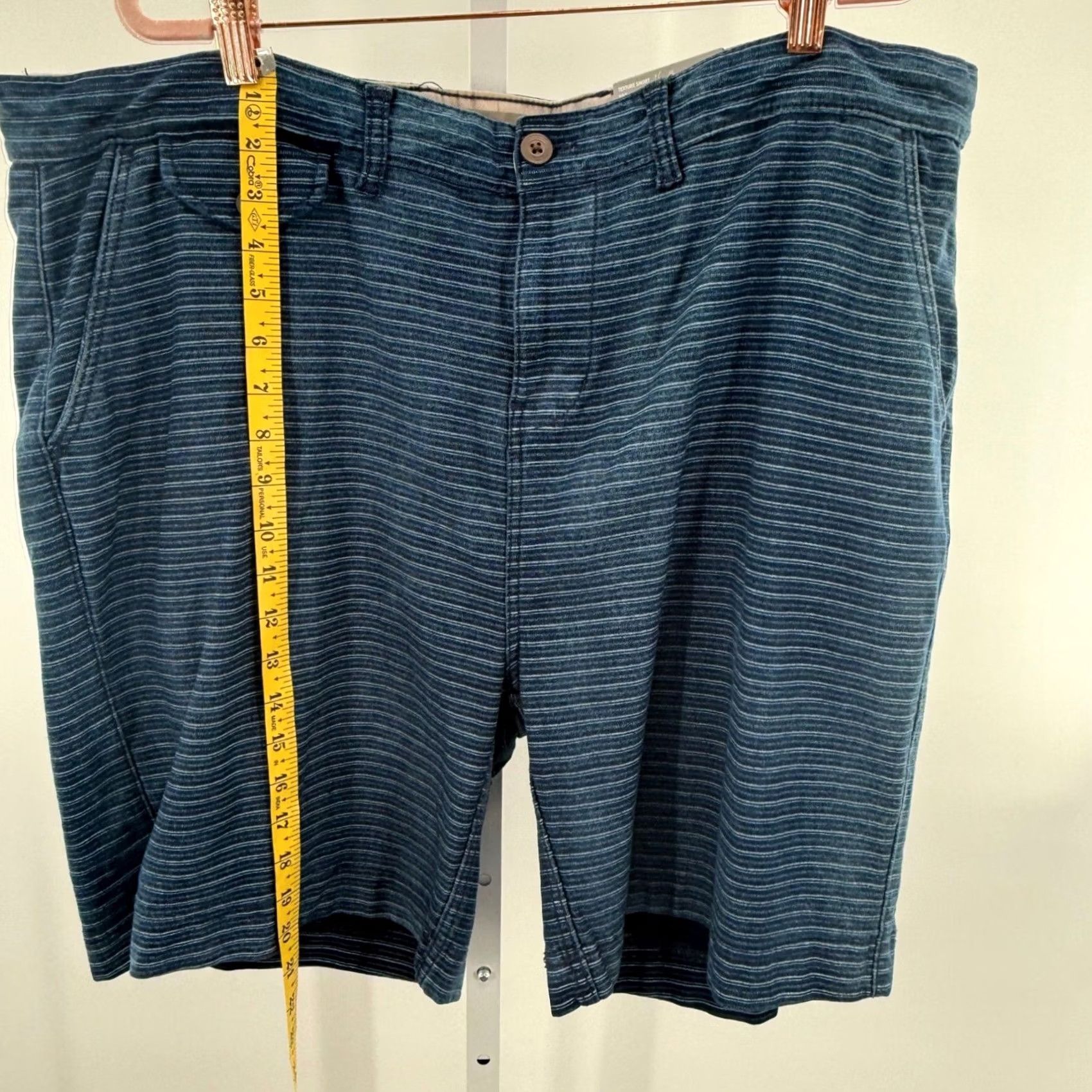 Vintage Falls Creek Striped Shorts Chino Blue 46 Men Casual Travel Knee Length Pockets Lightweight Cotton Blend Knit Vintage No Size US 30 / EU 46 - 4 Thumbnail