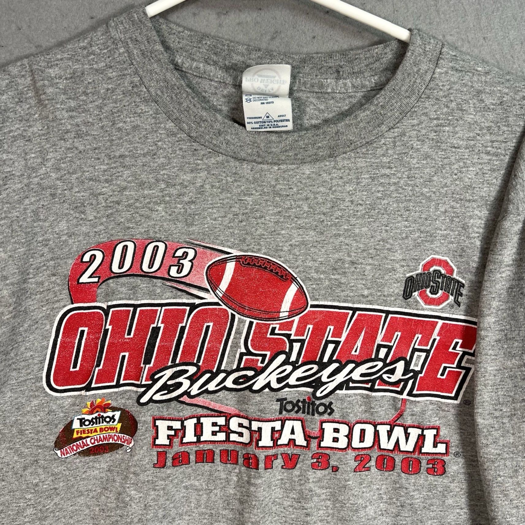 Delta VINTAGE Ohio State Buckeyes Fiesta Bowl T Shirt Adult Medium Gray Mens Size US M / EU 48-50 / 2 - 2 Thumbnail