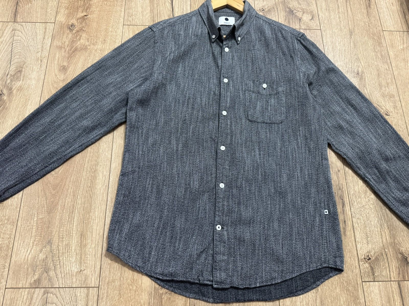 NN07 NN07 (No Nationality) Levon Herringbone Flannel Shirt Size US M / EU 48-50 / 2 - 1 Thumbnail