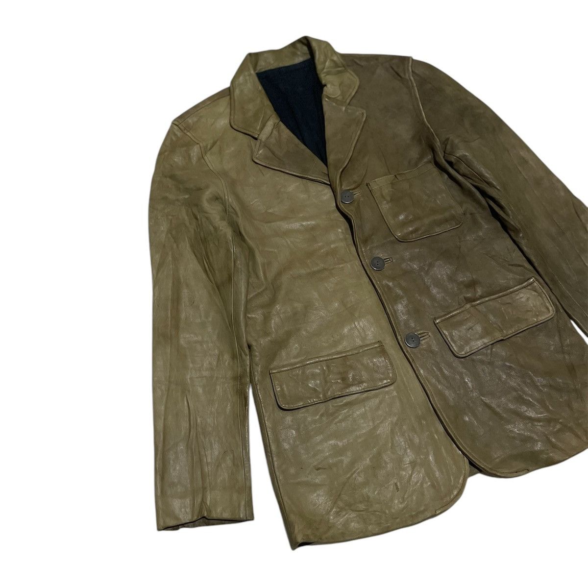 Isamu Katayama Backlash Isamu Katayama Blacklash Blazer Bleach Color Leather Jacket Size US L / EU 52-54 / 3 - 3 Thumbnail